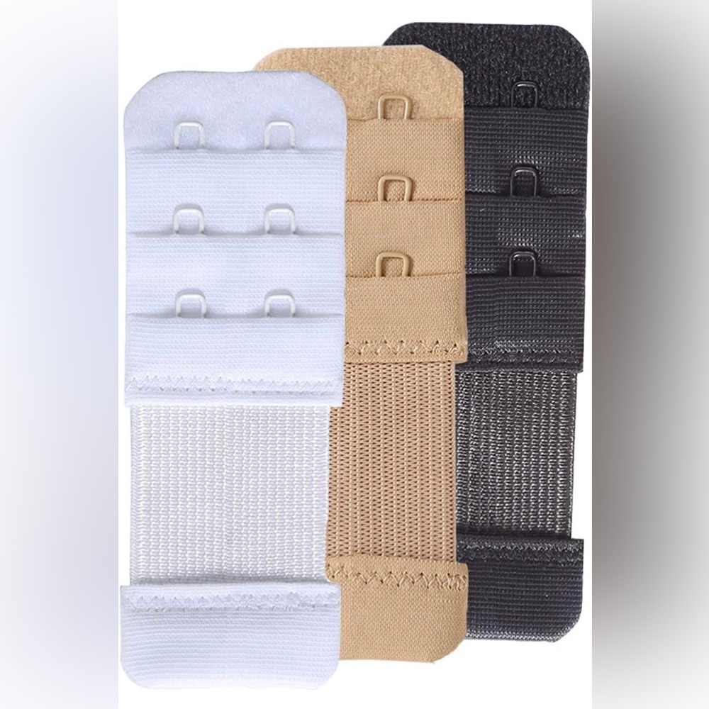 NWT Women's Bra Extenders 2 Hook Elastic Stretchy Bra Extension Strap